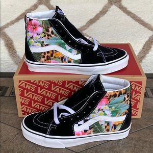 Vans Women's Black Colorful Floral High-Top Sneakers